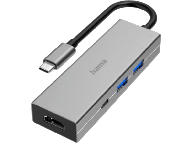 HAMA HM.200107 USB-C 3.2 Adaptör, 2xUSB-A, 1xUSB-C, 1xHDMI USB Hub Gri