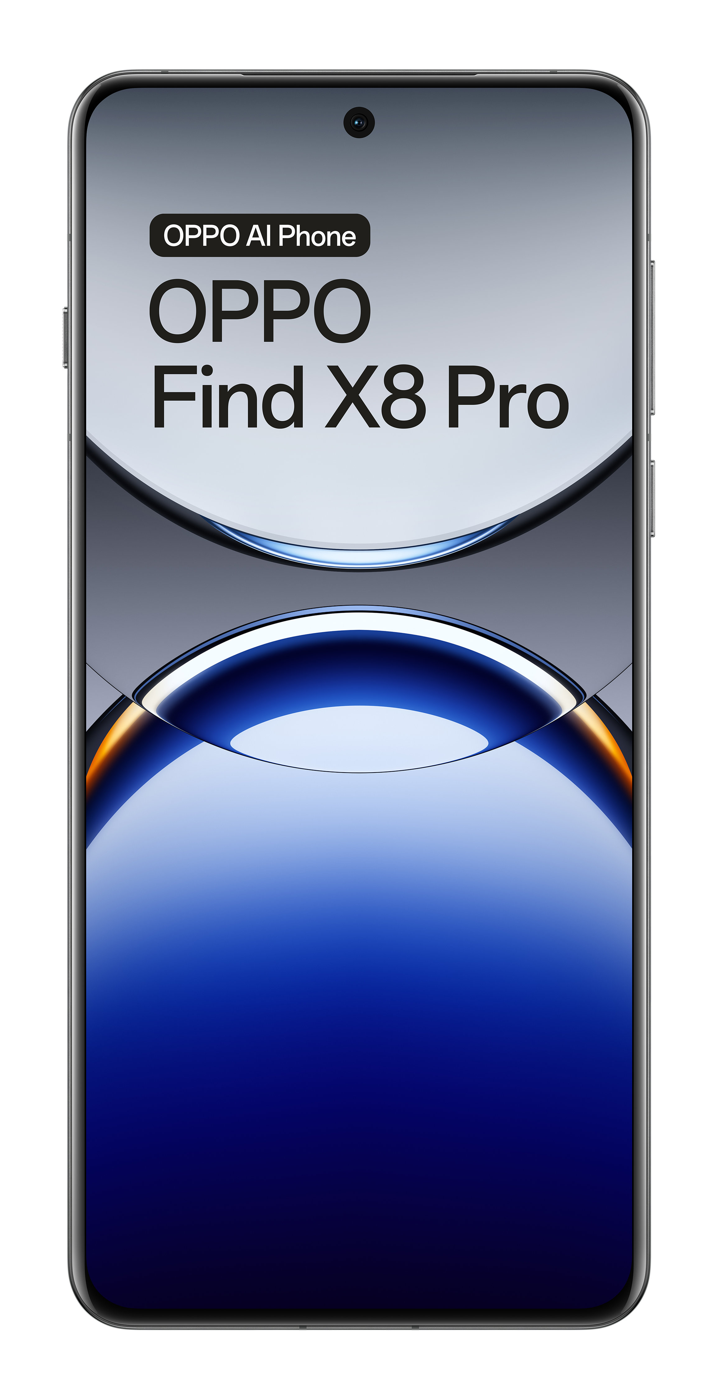 Telefon OPPO Find X8 Pro z zakrzywionym ekranem, gradientem.