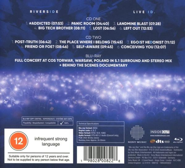 CD-Hülle hinten mit Titellisten und Blu-ray-Details.