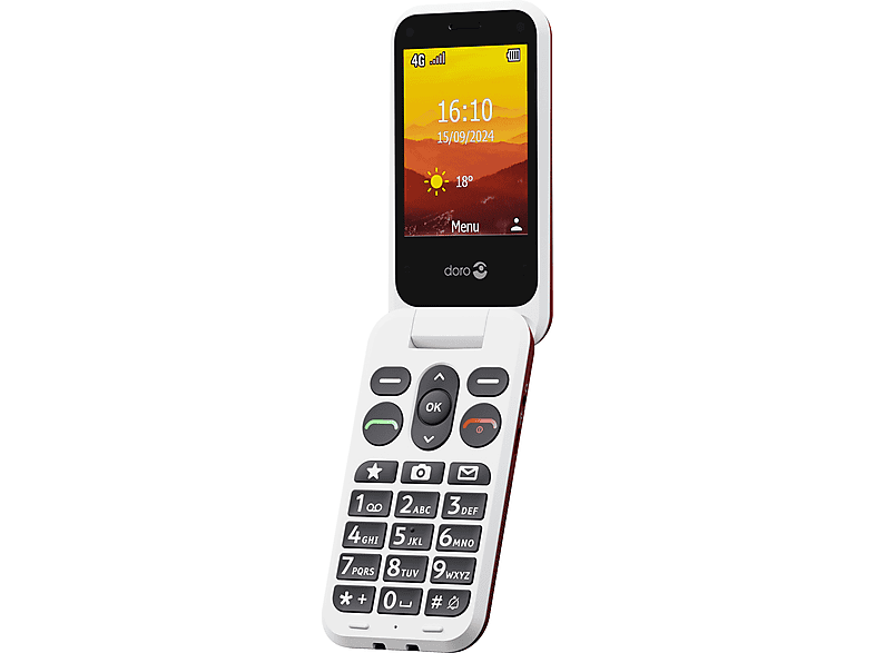 DORO Leva L30 Mobiltelefon, Rot/Weiß
