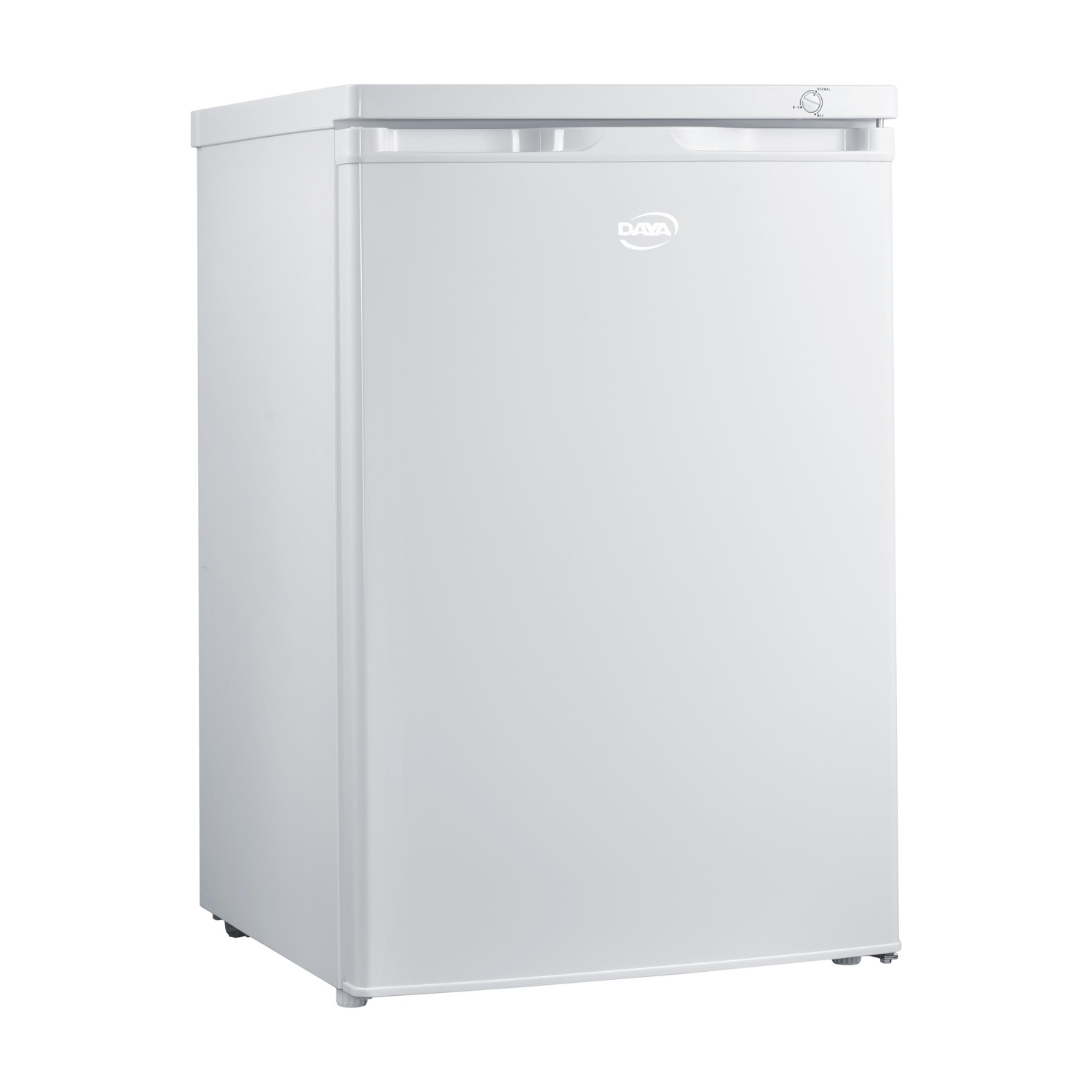 Mini frigo bianco. Logo DAVA sulla porta.