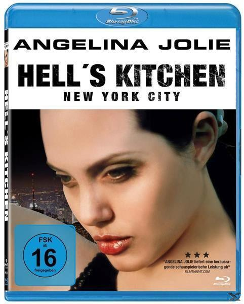 Blu-ray-Disc des Films Hell's Kitchen mit Angelina Jolie. Das Cover zeigt ihr Gesicht und die Skyline von New York.