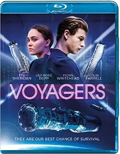 Couverture Blu-ray : Deux personnes, thème de science-fiction. Titre : Voyagers.