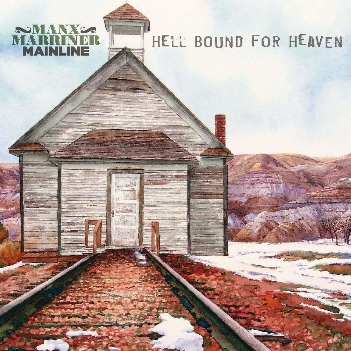 Albumcover mit einer Holzkirche, Bahngleisen und einer Landschaft mit roten Hügeln.