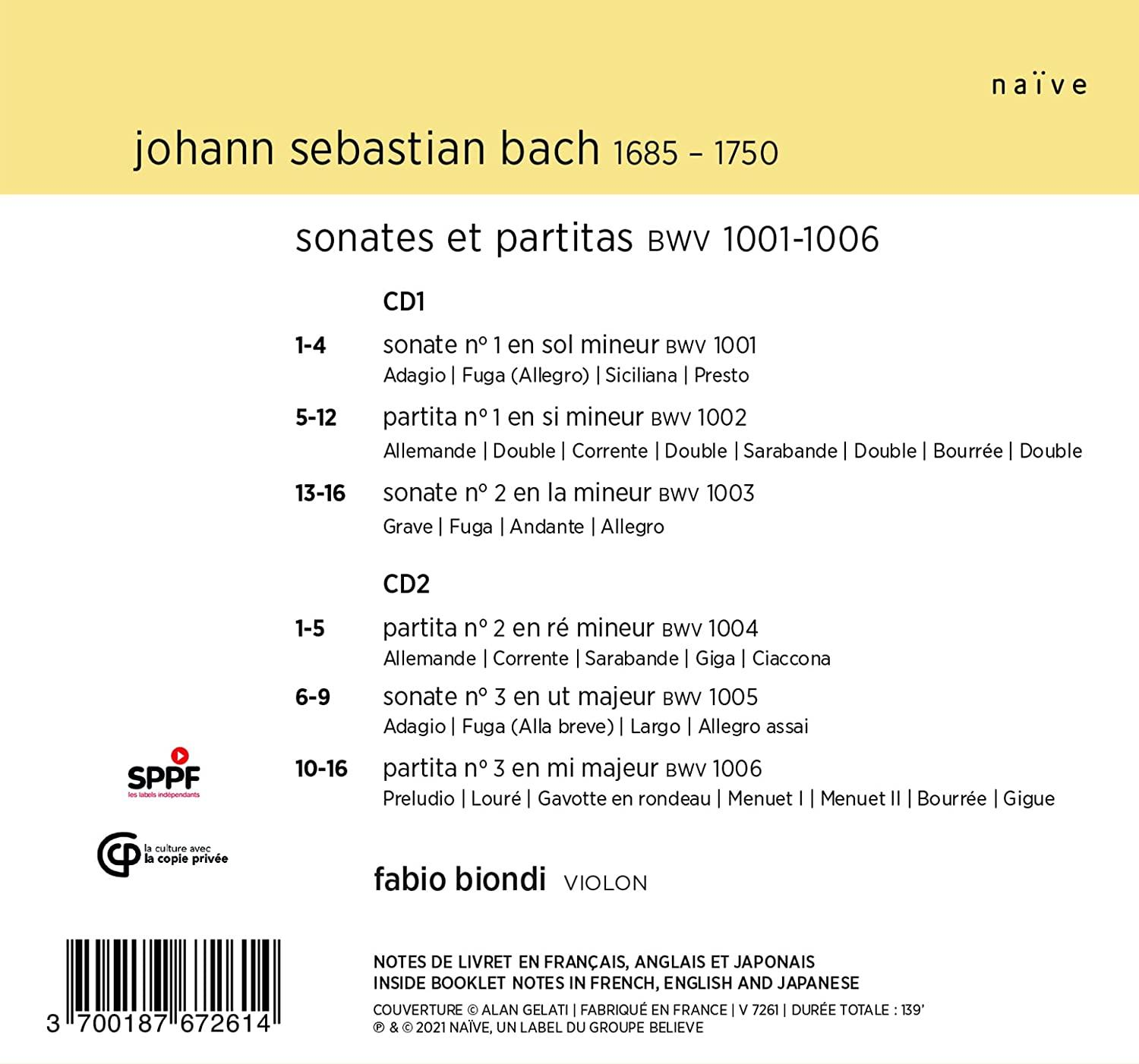 Fabio Biondi - Bach Sonatas And Partitas  - (CD)