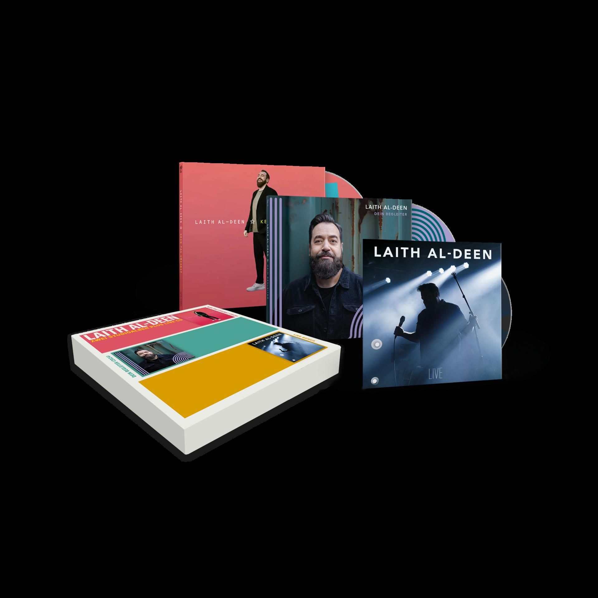 CD- und DVD-Set mit Laith Al-Deens Album. Enthält Albumcover und eine Live-Performance-Aufnahme.