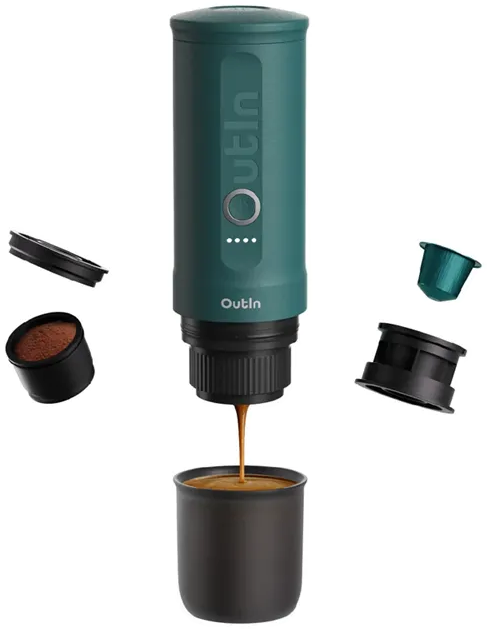 OUTIN ONANO-OTL Nano akkumulátoros hordozható kávéfőző - Outin Teal (kékes-zöld)