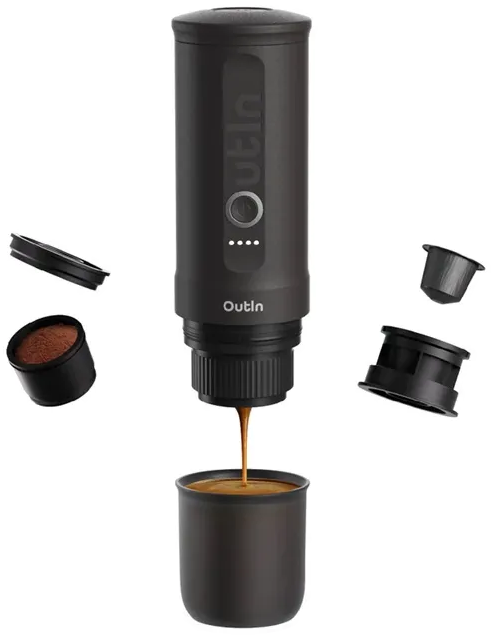 OUTIN ONANO-SGY Nano akkumulátoros hordozható kávéfőző - Space Grey (szürke)