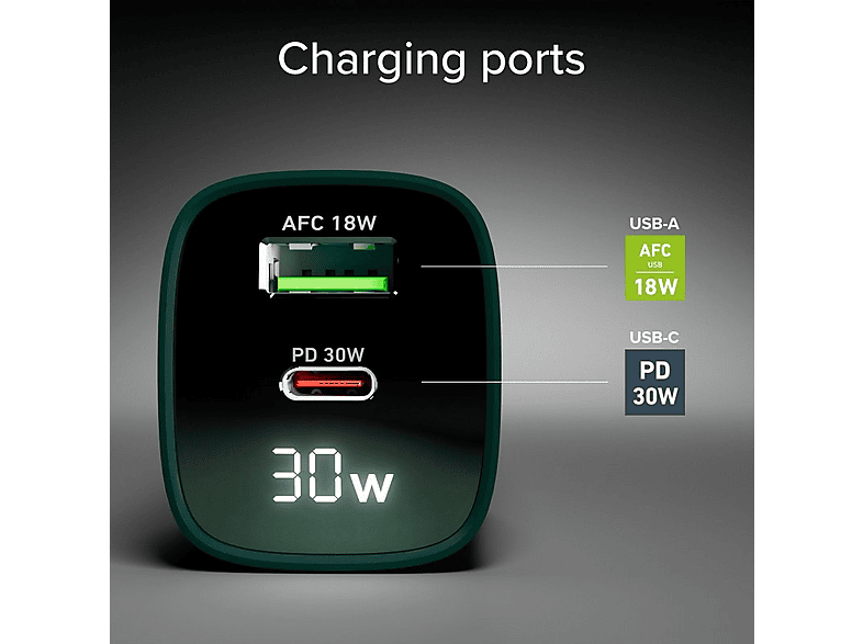 Ładowarka sieciowa SBS GAN 30W Zielony – zdjęcie 3