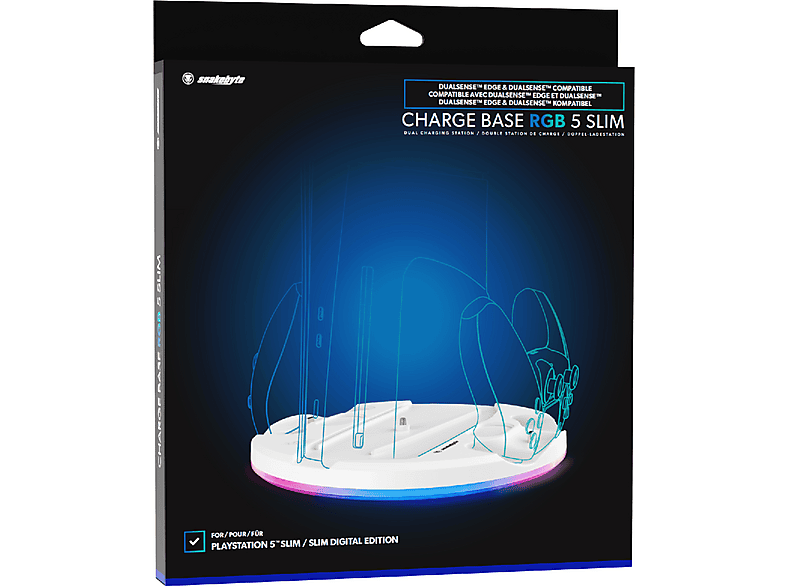 Thumbnail - SNAKEBYTE PS5 CHARGE BASE RGB 5 SLIM, Ladestation für mit Beleuchtung, Weiß