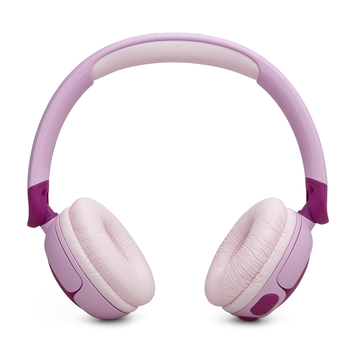 Un par de auriculares lilas. La diadema y las almohadillas son de color lila claro.
