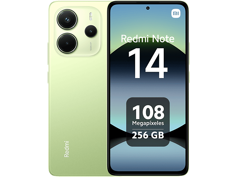 Xiaomi Redmi Note 14, Verde lima, 256 GB, 8 GB RAM, 6.67 AMOLED FHD+, MediaTek Helio g99-Ultra, 5500 mAh