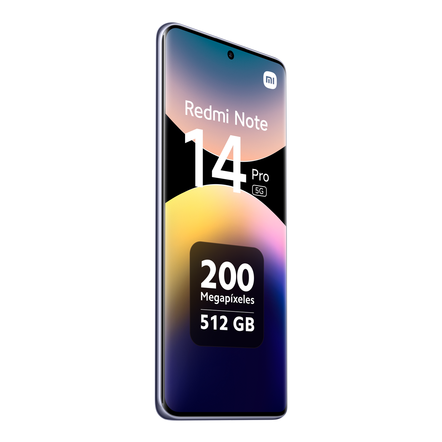 Un smartphone Redmi Note 14 Pro 5G con una pantalla grande y texto.