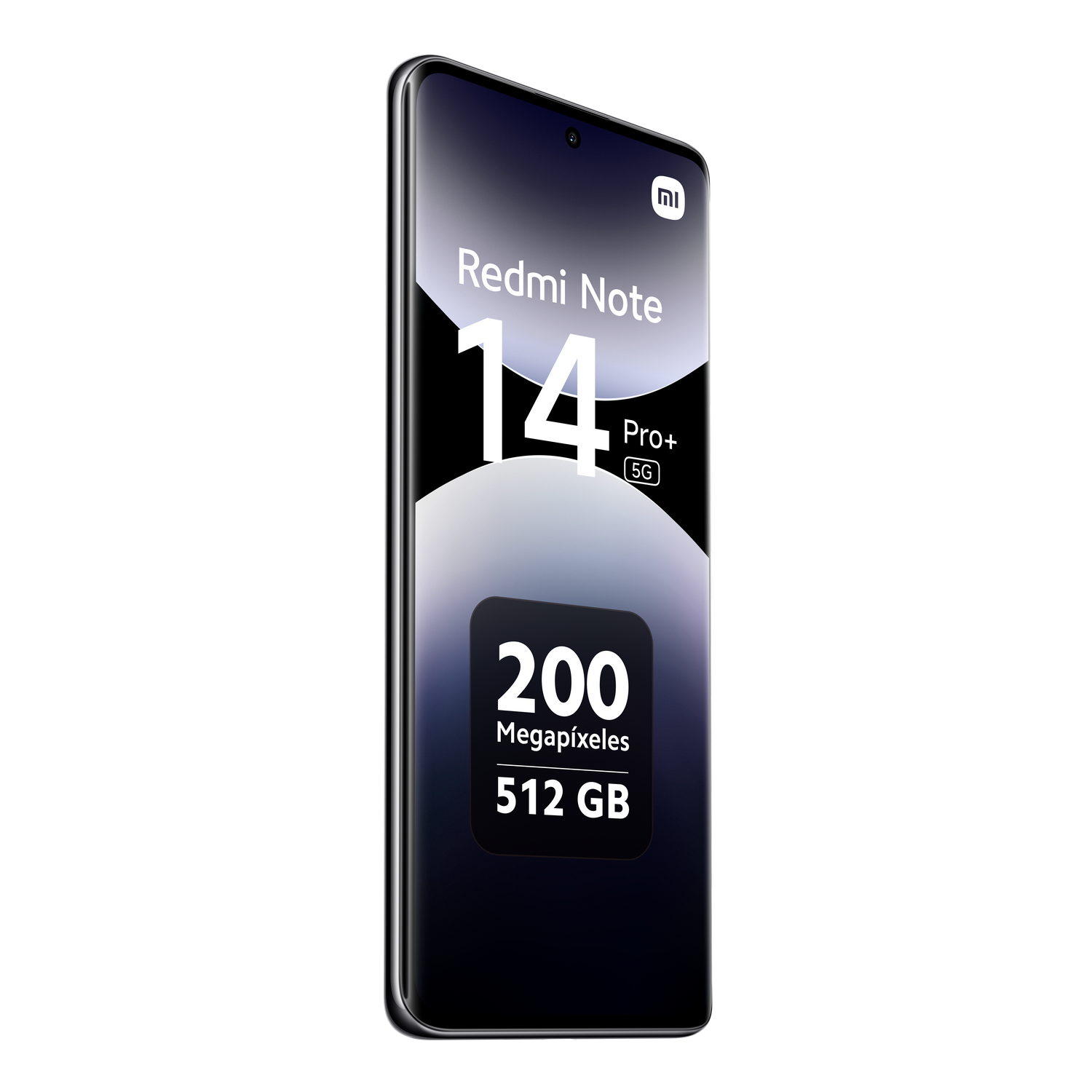 Un smartphone con una pantalla que muestra detalles del Redmi Note 14 Pro+.