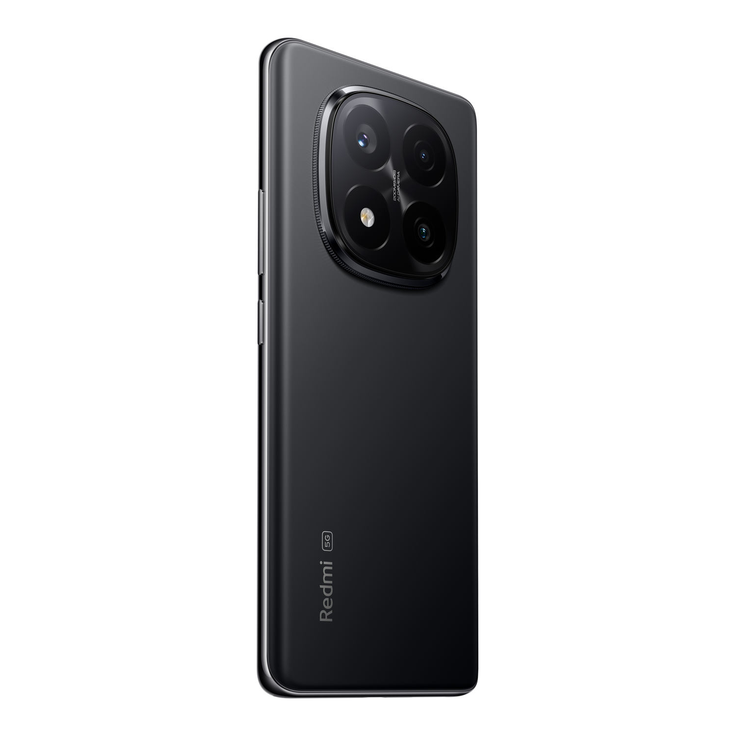 Un smartphone negro con un módulo de cámara grande visto desde atrás.