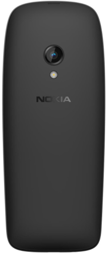 Czarny telefon Nokia, widok z tyłu, z aparatem i logo.