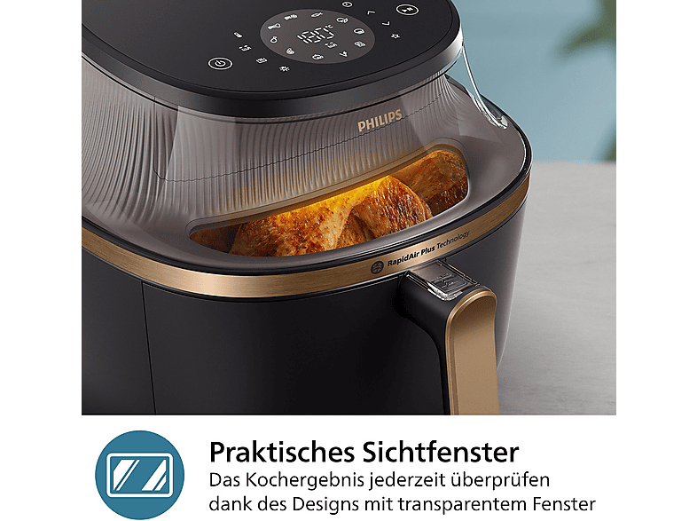 Philips NA332/00 Airfryer 3000 Series, Heißluftfritteuse 6,2 l, 1700 Watt, Schwarz — Foto 4 von 5