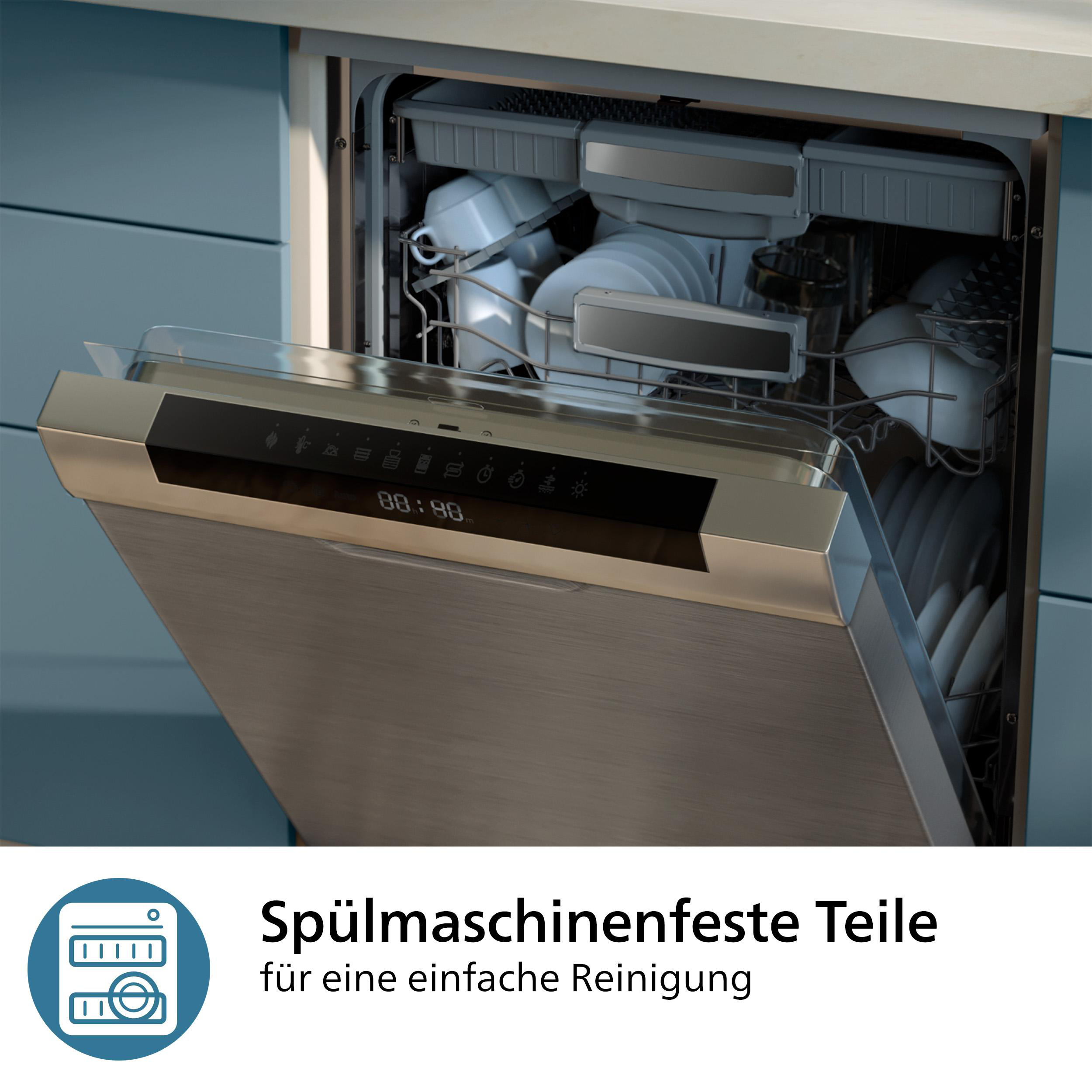 PHILIPS NA350/03 Heißluftfritteuse mit zwei Körben inkl. Frühstücksset (HD9921/00) 9 l, 2750 Watt, Grau