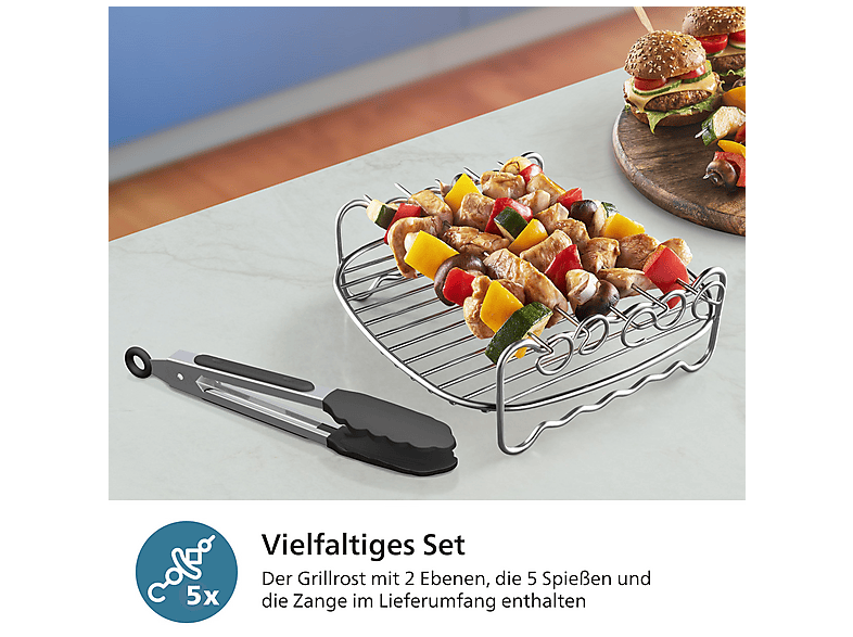 Philips HD9920/00 Airfryer Zubehör Grillrost zum Kochen auf 2 Ebenen — Foto 3 von 5