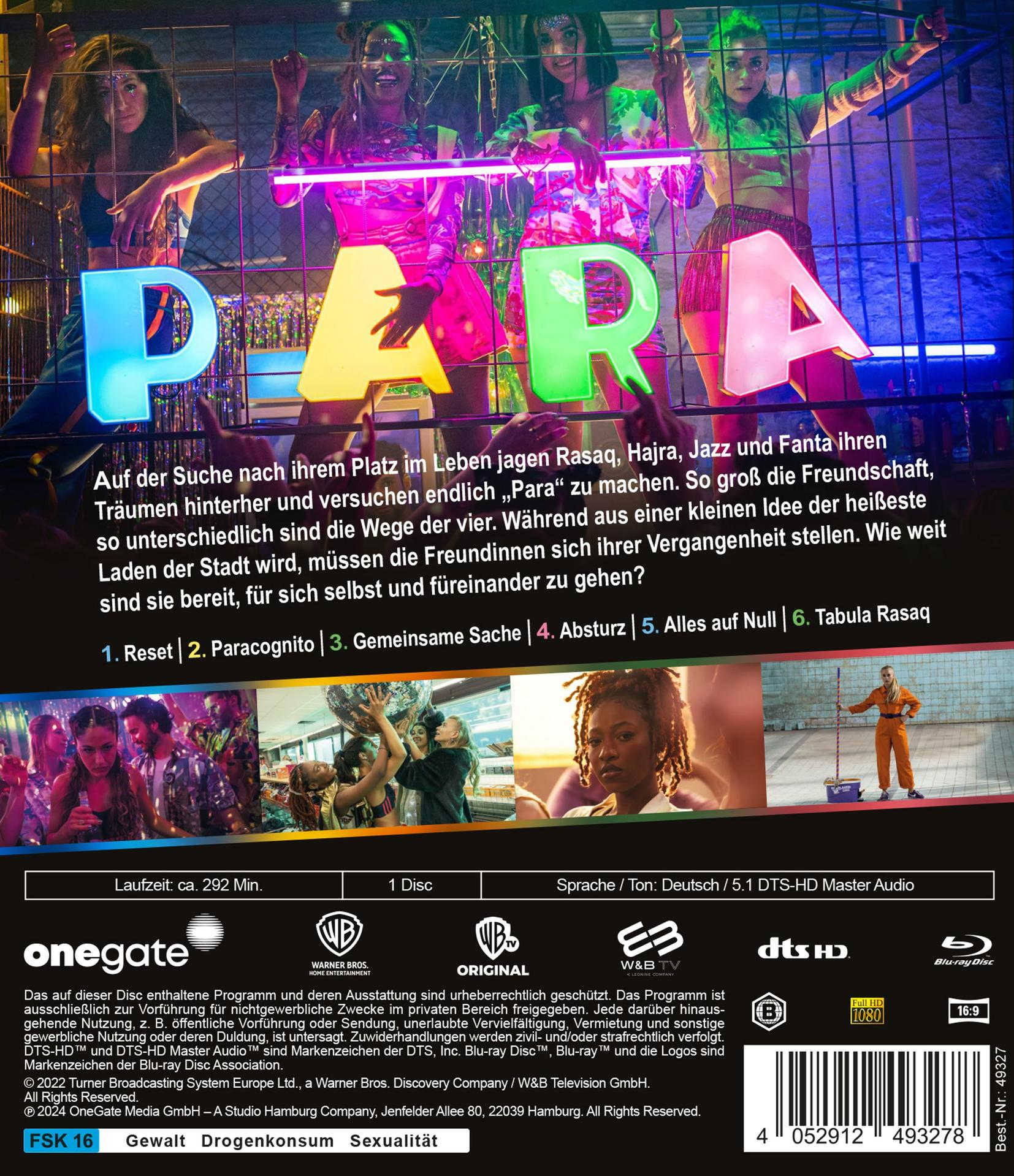 DVD-Hülle mit dem Titel 'PARA' in Neonbuchstaben. Das Cover zeigt mehrere Personen.