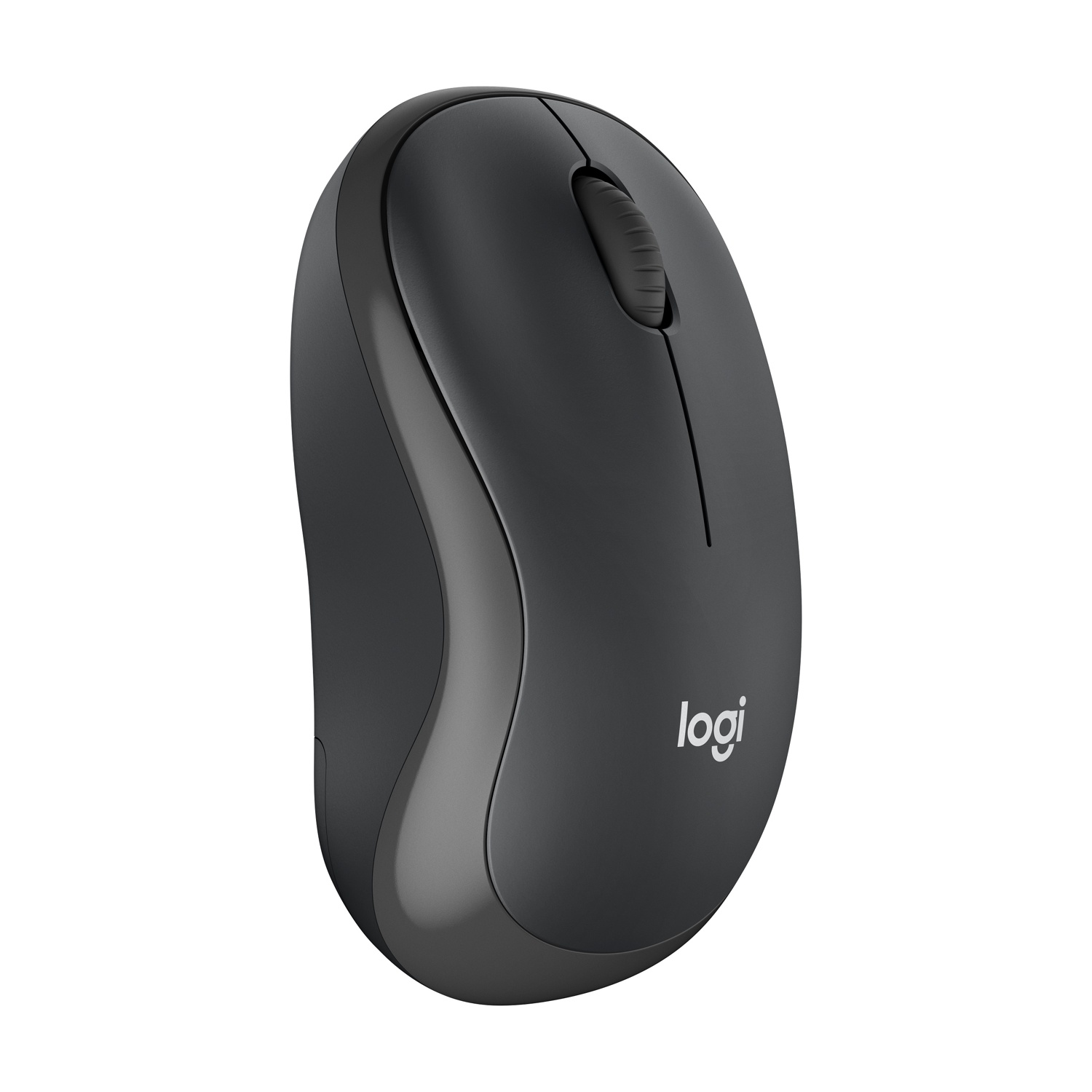 Mouse wireless Logitech nero con rotella di scorrimento e logo Logitech.