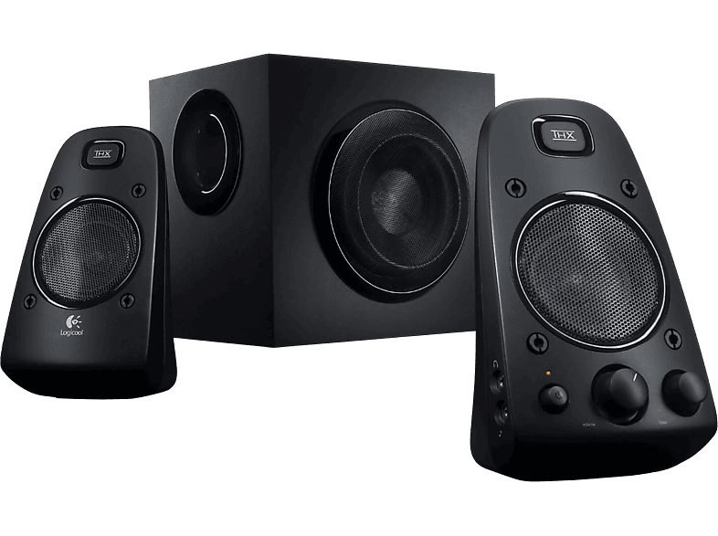 LOGITECH Z625 2.1 Lautsprecher 400W, THX, optischer Eingang, Schwarz; PC-Lautsprecher