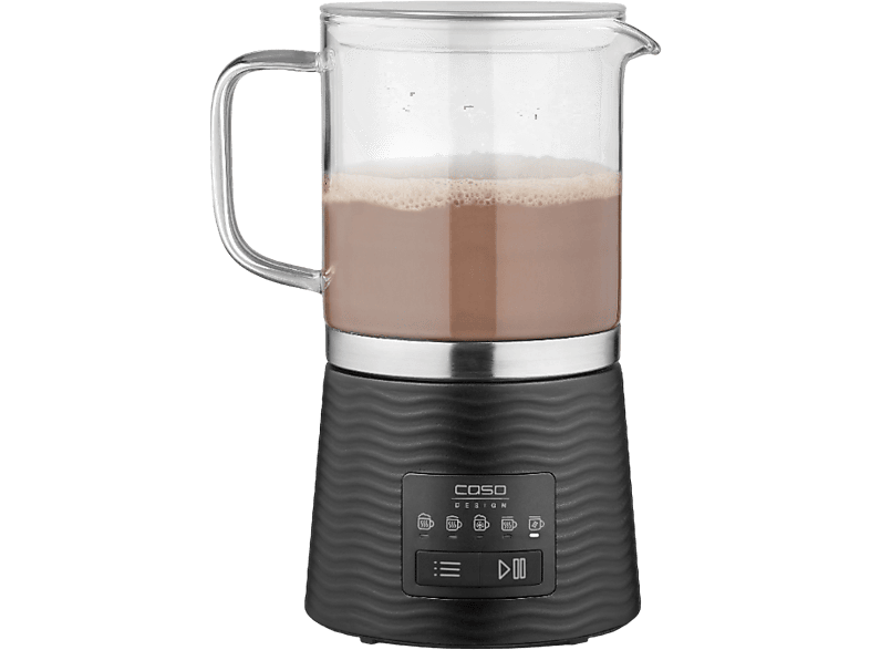 Caso 1661 CappuLatte Glas-Milchaufschäumer (Schwarz, 600 Watt, 400 ml)
