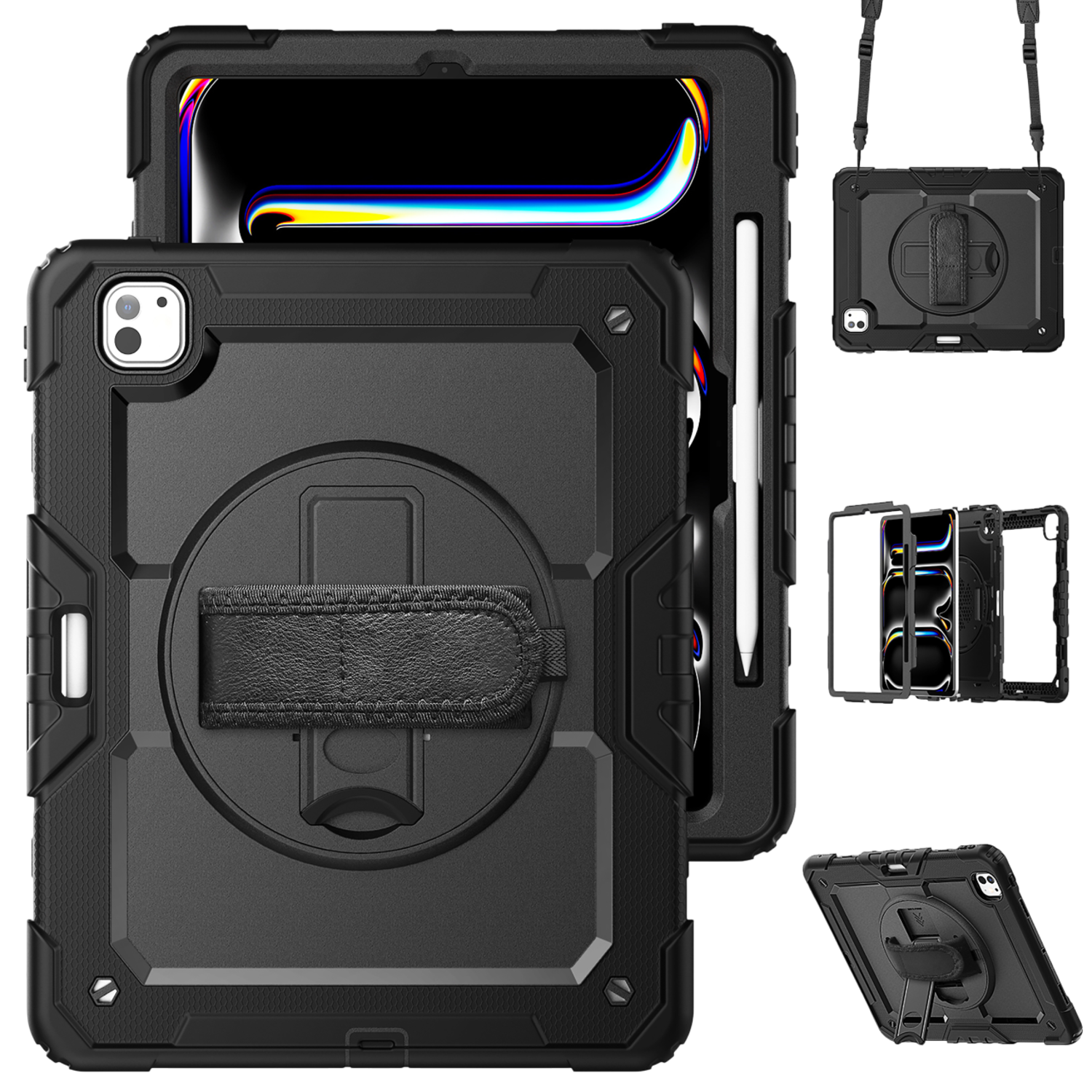 Just In Case Cover Full Body Shockproof Apple Ipad Pro 13 2025 / 2024 Zwart