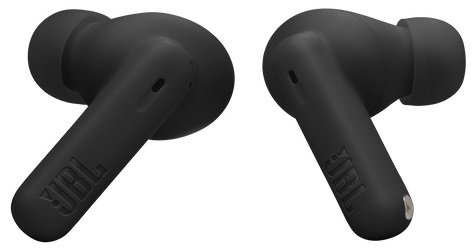 Dwa czarne słuchawki JBL na białym tle.
