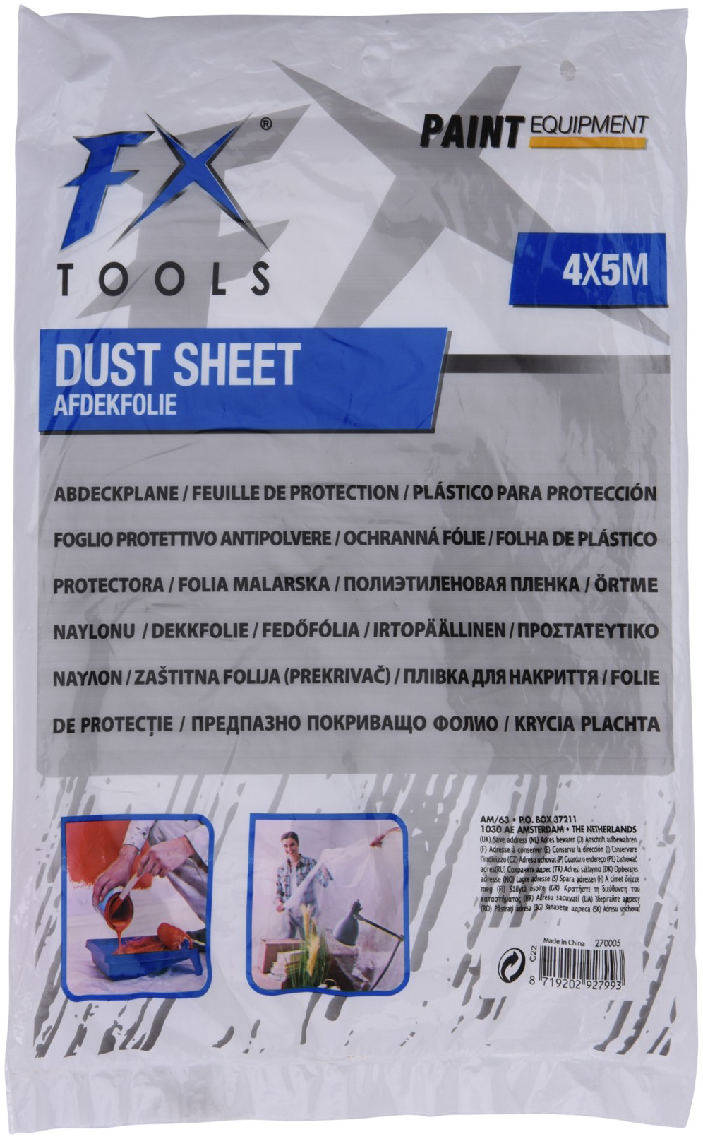 FX Tools porvédő fólia csomag, fehér, szöveggel és képekkel.