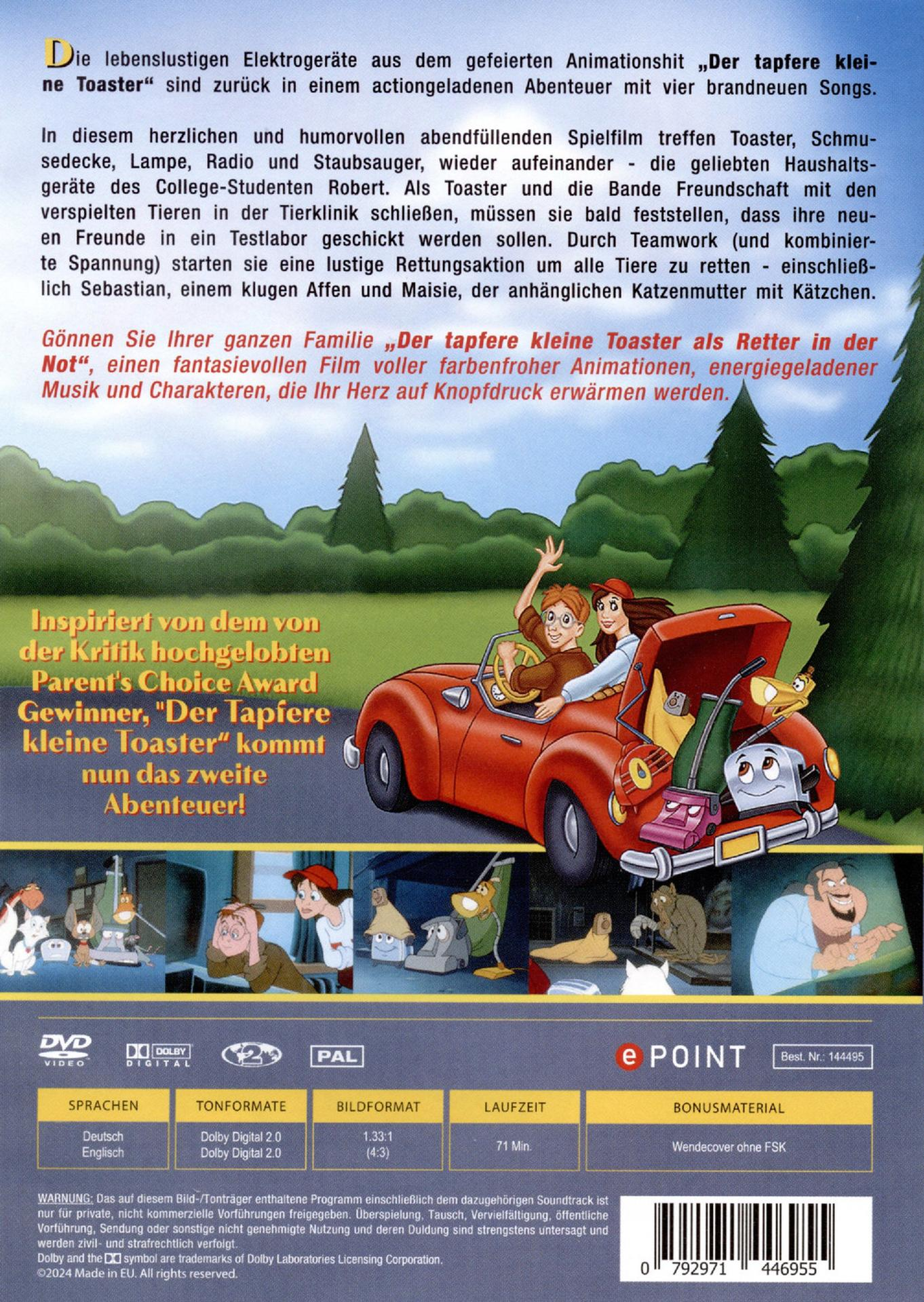 DVD-Cover mit animierter Filmszene. Ein Auto und Charaktere sind im Bild.
