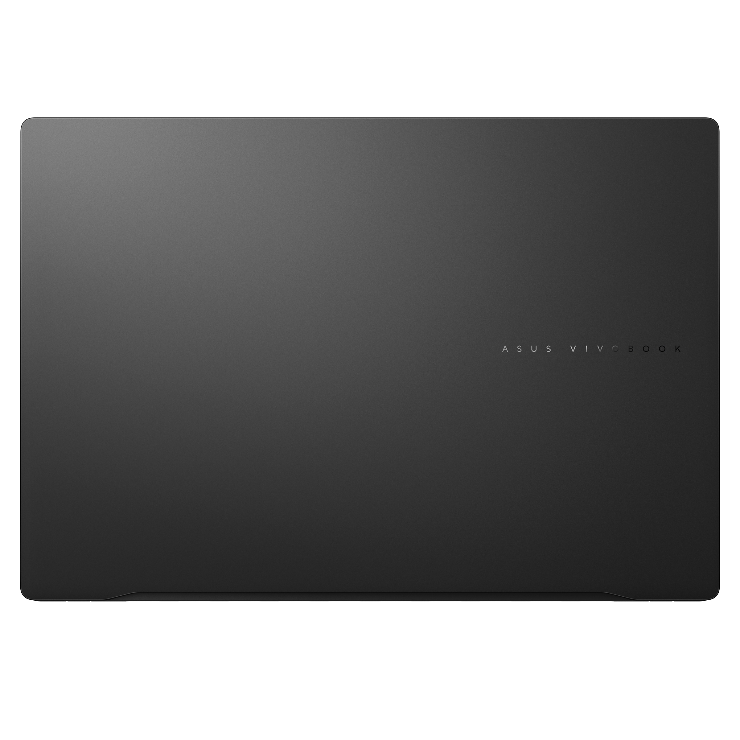 Siyah bir dizüstü bilgisayarın arkası. ASUS Vivobook logosu ortalanmıştır.