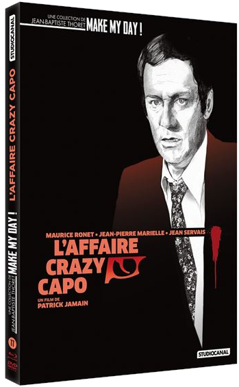 DVD cover for 'L'Affaire Crazy Capo', featuring a man in a suit.