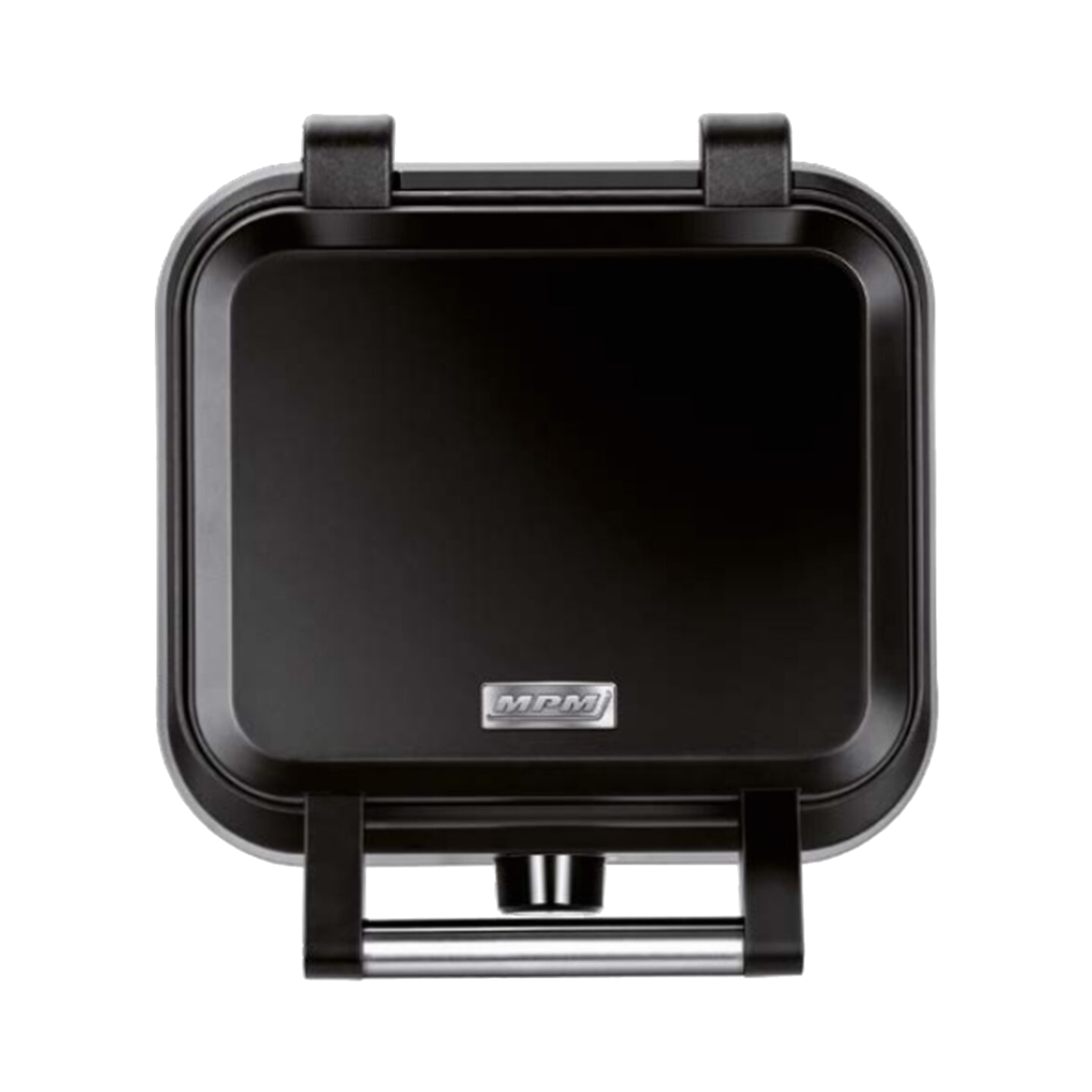 Czarny gofrownica ze srebrnym logo MPM z przodu.