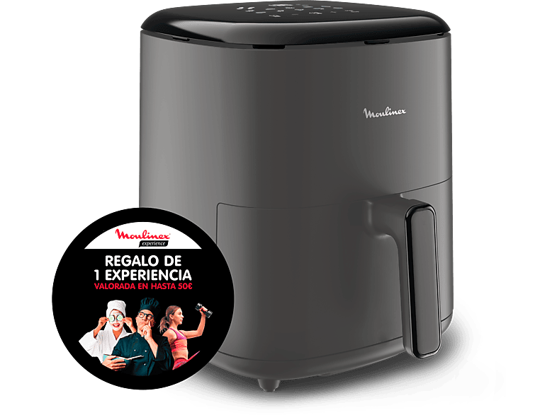 REACONDICIONADO Seminuevo Muy bueno Freidora de aire - Moulinex Easy Fry Max 5L EZ245H,1500W, 200°C, 10 Programas, Tecnología ExtraCrisp, Temporizador