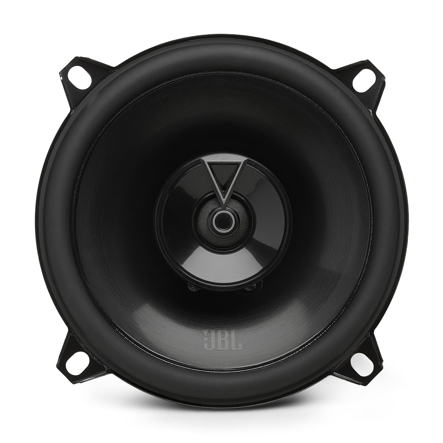 Black JBL car speaker with a central cone and surrounding ring.