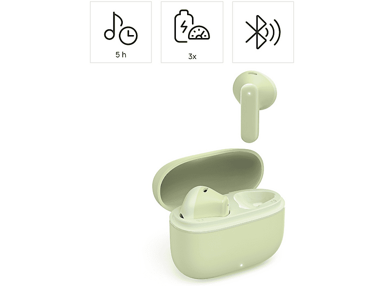 Hama Bluetooth-Kopfhörer "Freedom Light II", TWS, Earbuds, Sprachsteuerung, Grün; True Wireless Kopfhörer — Foto 5 von 5