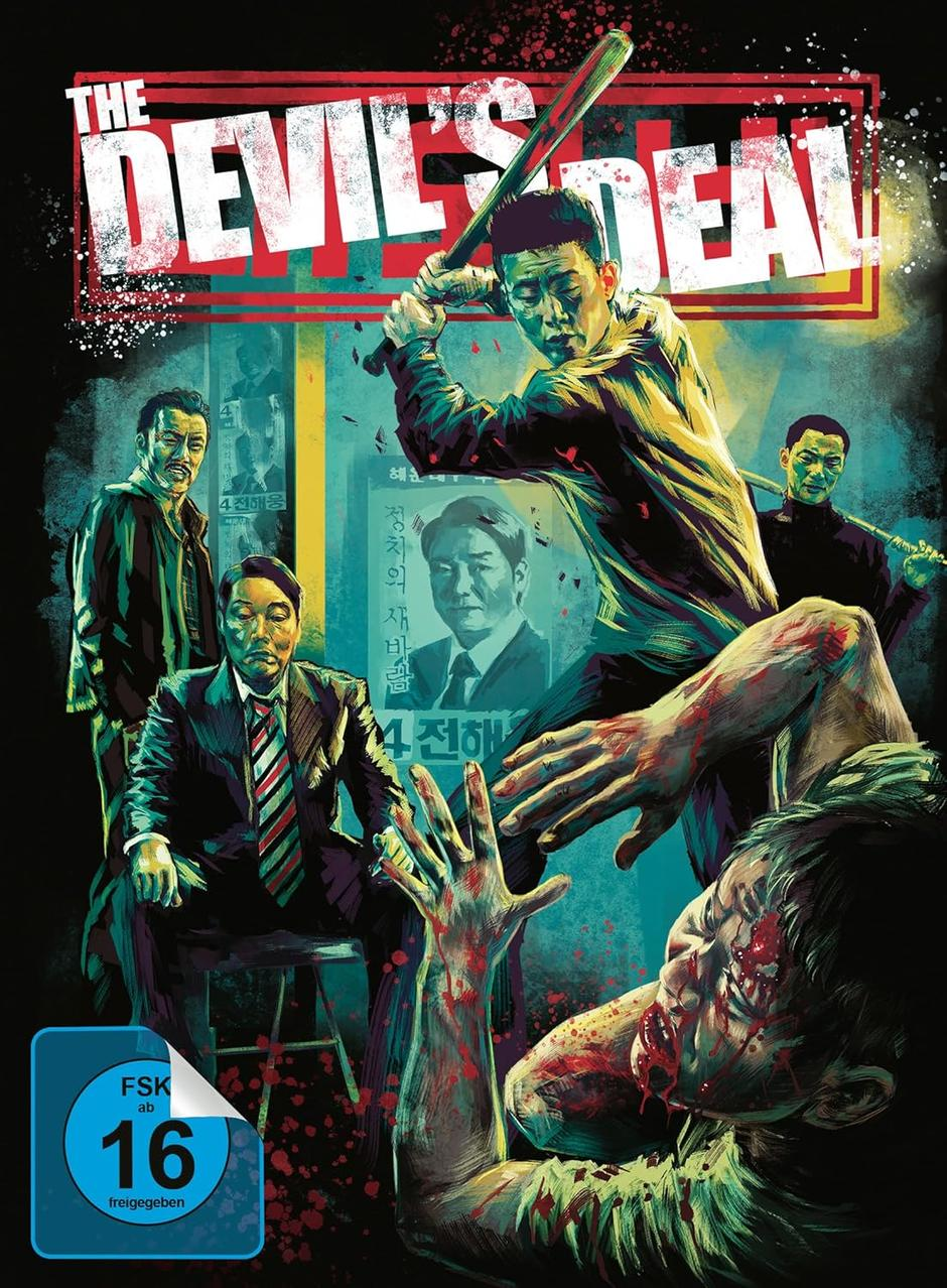 Filmposter: Männer mit Waffen, Blut und ein bedrohlicher Titel: The Devil's Deal.
