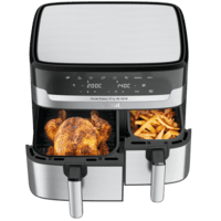 TEFAL TEFAL EY905D Dual Easy Fry & Grill Doppelkammer-Heißluftfritteuse mit 2 Garzonen (8,3 l, 2700 Watt, Schwarz)