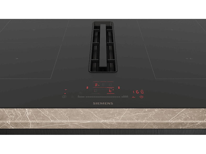 SIEMENS ED811HQ26E, Induktionskochfeld mit Dunstabzug (802 mm breit, 522 tief)