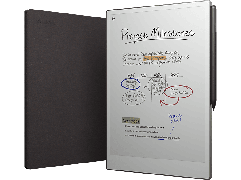 REMARKABLE RM83C-1001NW PaperPro + MarkerPlus Book Folio Pro Grafiktablet, Basalt