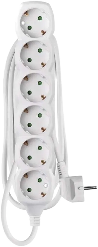 EMOS Hosszabbító 1,4 m, 6 aljzat, fehér PVC, 1 mm2, max 3680W (P0621)