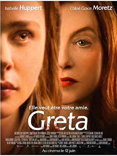Affiche de film avec un visage divisé, un côté d'une femme, l'autre d'une autre femme.