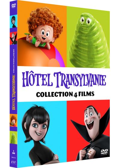 DVD cover art with cartoon images of characters from Hotel Transylvania movie series.