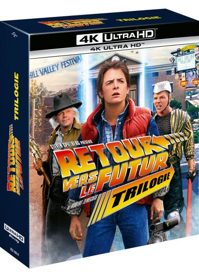 Back to the Future Trilogy 4K Blu-ray box set. The cover has actors and a logo.