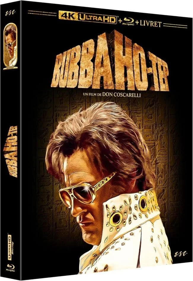 Couverture DVD : Bubba Ho-Tep. Elvis avec des lunettes de soleil, fond noir.