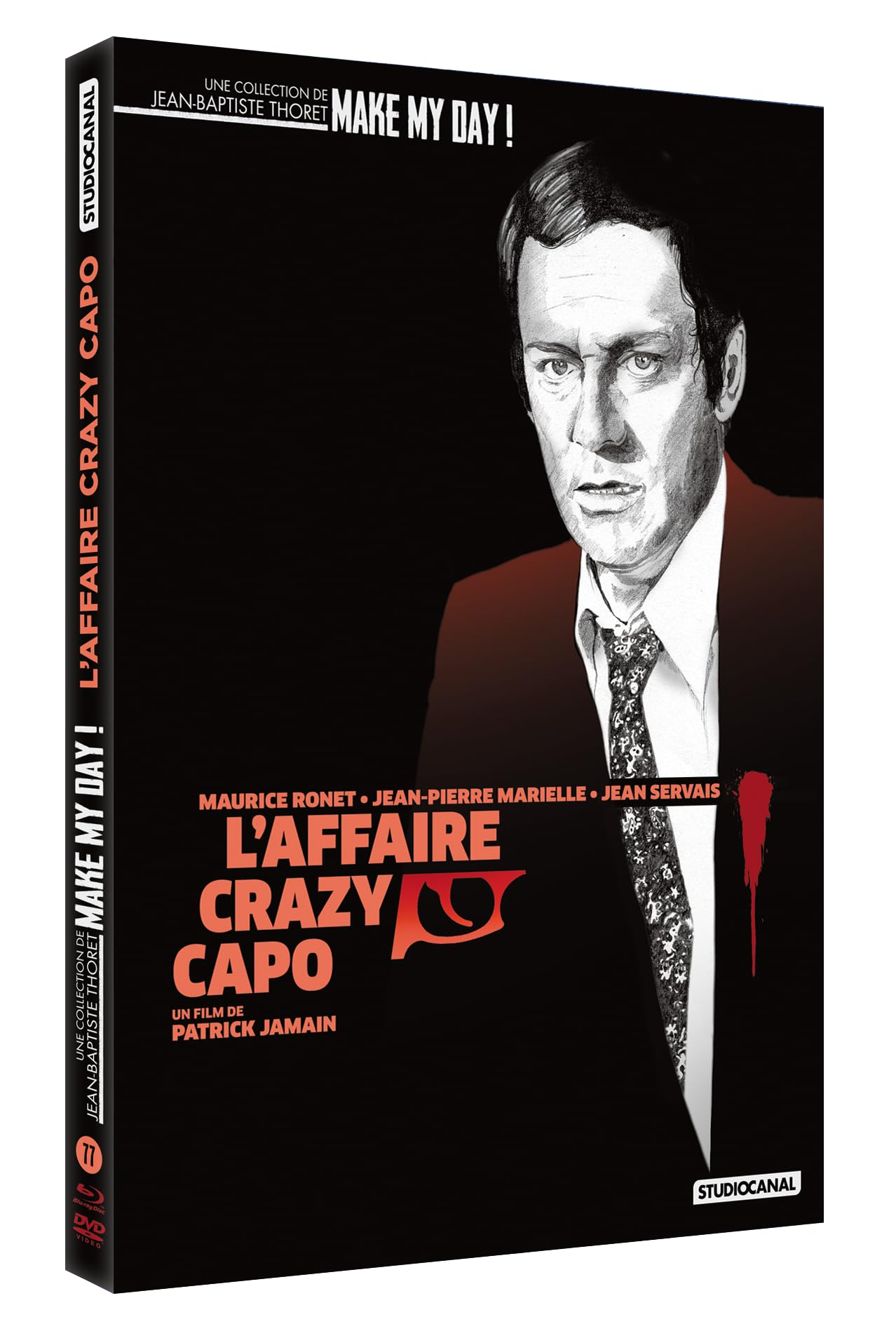 A DVD case for 'L'Affaire Crazy Capo' with a man's face and title.