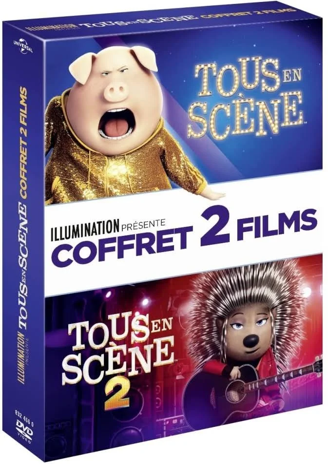 DVD box set of 'Tous en scène 2' with cartoon characters on the cover.