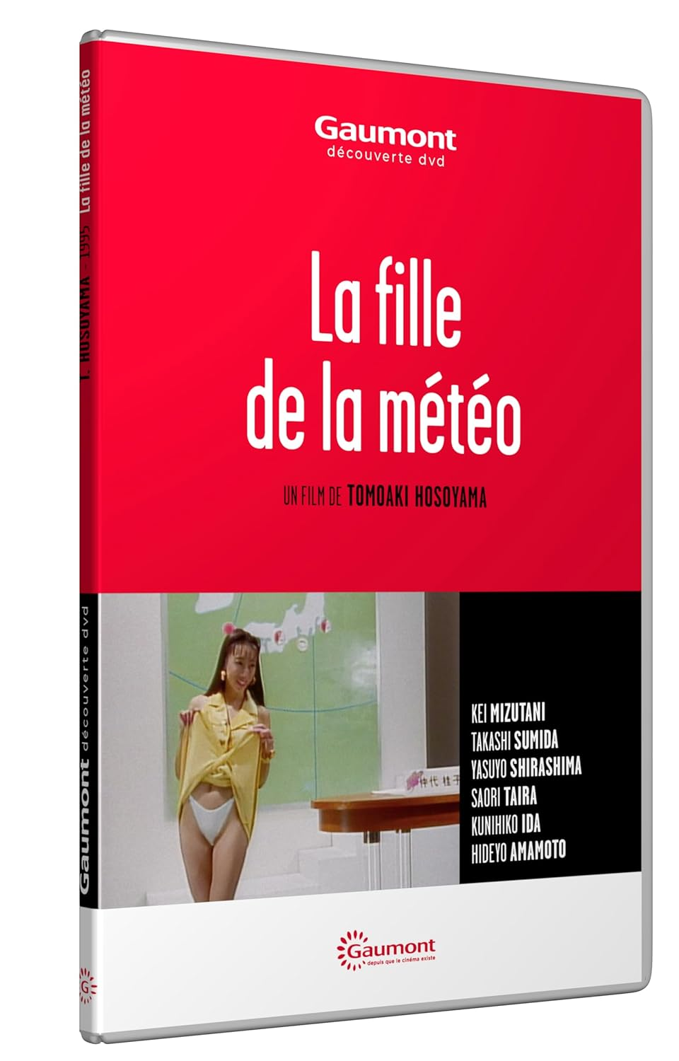 DVD cover: a woman in a yellow top, red background, and text in French.