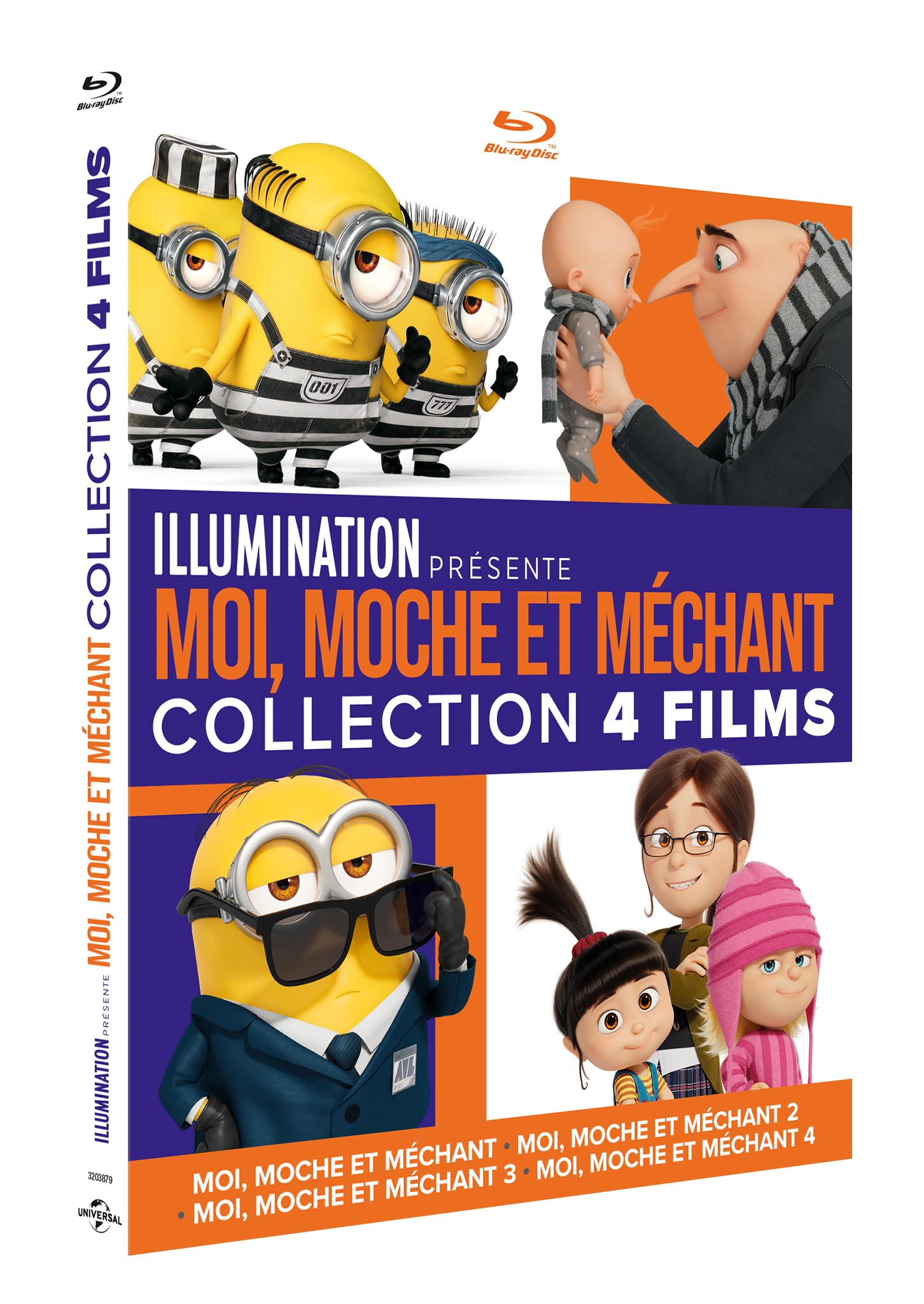 Verschrikkelijke Ik, 4 Films Collection Blu-ray. Minions en Gru personages op de cover.